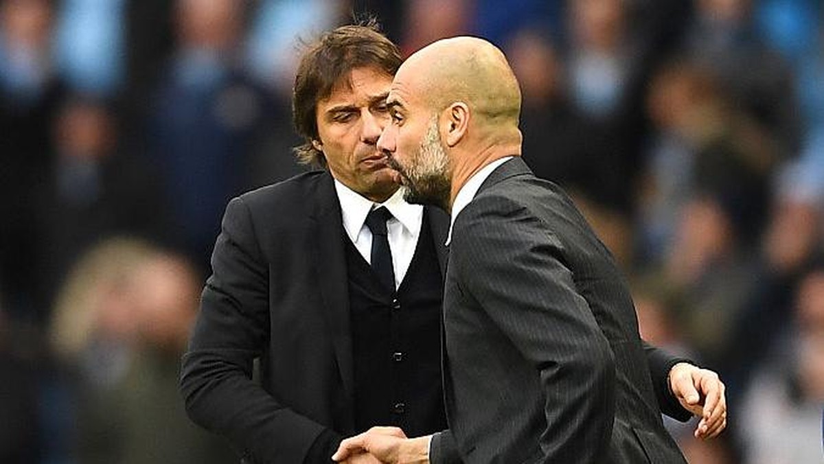 Head to head Pep Guardiola dengan Antonio Conte masih sama kuat. (Foto: Laurence Griffiths/Getty Images)