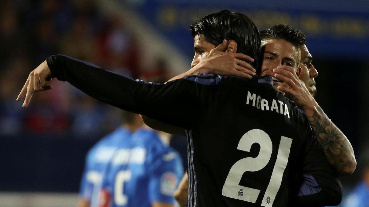 Sergio Ramos dan Alvaro Morata saat masih di Real Madrid. Foto: Sergio Perez/Reuters