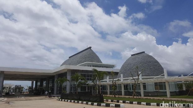 PLBN Motoaain dengan arsitektur khas NTT (Fitraya/detikTravel)