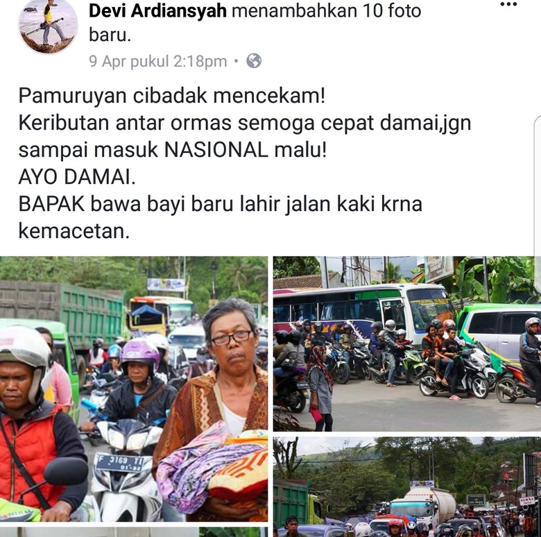 Potret Pilu Bapak Bawa Bayi yang Terjebak Macet Bentrok 