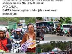 Potret Pilu Bapak Bawa Bayi yang Terjebak Macet Bentrok Ormas