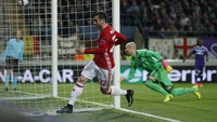 MU bertandang ke Stade Constant Vanden Stock, Jumat (14/4/2017) dinihari WIB, pada laga leg pertama perempatfinal Liga Europa. MU tampil lebih dominan secara keseluruhan, namun cuma berhasil mencetak satu gol melalui Henrikh Mkhitaryan. Reuters/Andrew Couldridge.