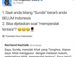 Ramai Soal #AingSunda, Admin Twitter TNI AU Beri Klarifikasi