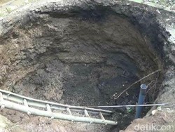 Ini Penampakan Sumur Warga Kediri yang Amblas