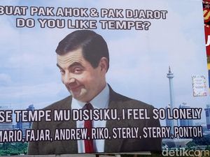 Mr Bean dan Leonardo DiCaprio di Karangan Bunga untuk Ahok
