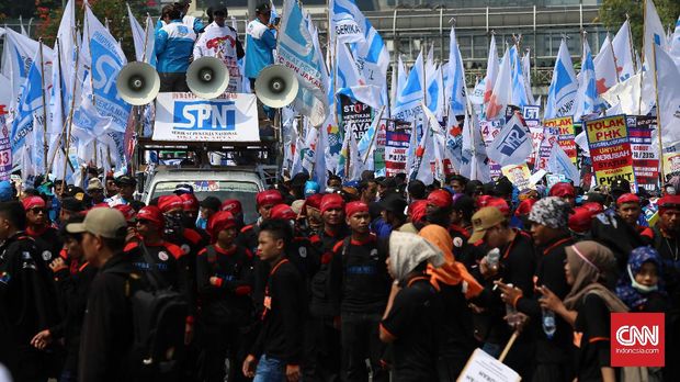 Polda Metro Jaya Lakukan Rekayasa Lalu Lintas Aksi Buruh