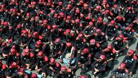 Begini Penampakan Massa Aksi May Day di Patung Kuda