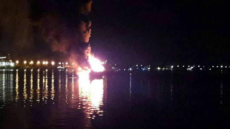 Kapal Patroli KKP Terbakar di Benoa Bali