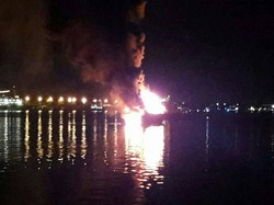 Kapal Patroli KKP Terbakar di Benoa Bali