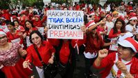 Aksi Simpatik Dukung Hakim Independen Vonis Ahok