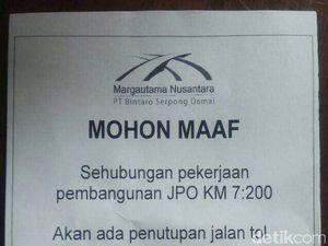 Tol Pondok Aren-Serpong Ditutup Sementara Besok Malam