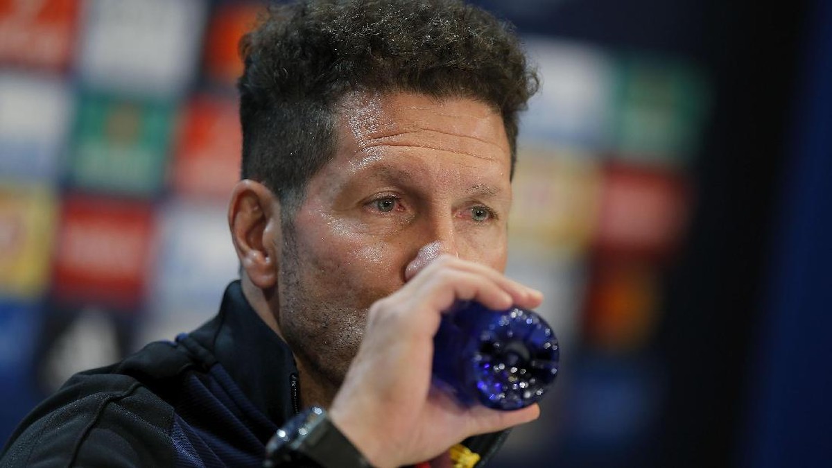 Diego Simeone dalam konferensi pers jelang melawan Real Madrid. (Foto: Getty Images Sport/Gonzalo Arroyo Moreno)