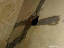 Penampakan Dinding yang Dijebol 18 Tahanan Narkoba Polres Binjai