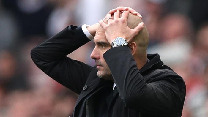 MIDDLESBROUGH, ENGLAND - APRIL 30:  Josep Guardiola, Manager of Manchester City reacts during the Premier League match between Middlesbrough and Manchester City at the Riverside Stadium on April 30, 2017 in Middlesbrough, England.  (Photo by Ian MacNicol/Getty Images)