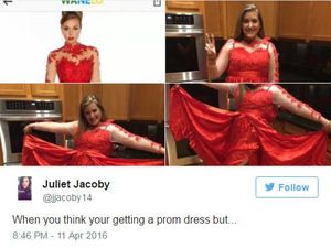 Foto: Ini yang Terjadi Saat Tak Hati-hati Beli Gaun Pesta Secara Online