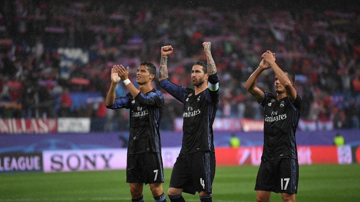 Real Madrid usai lolos dari semifinal Liga Champions musim ini (Foto: Laurence Griffiths/Getty Images)
