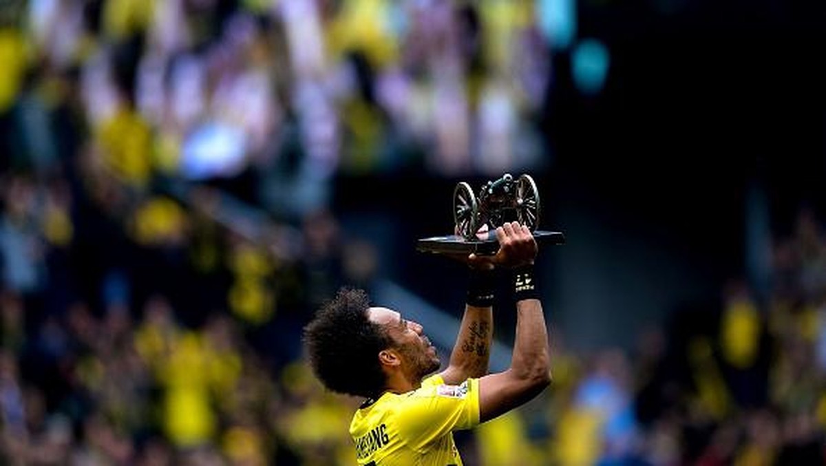 Striker Borussia Dortmund Pierre-Emerick Aubameyang (Foto: AFP PHOTO / SASCHA SCHUERMANN)