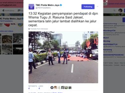 Ada Aksi Unjuk Rasa, Jalan Rasuna Said Arah Mampang Padat