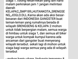 Beredar Isu Gangster di Jakarta Barat, Polisi: Itu Hoax