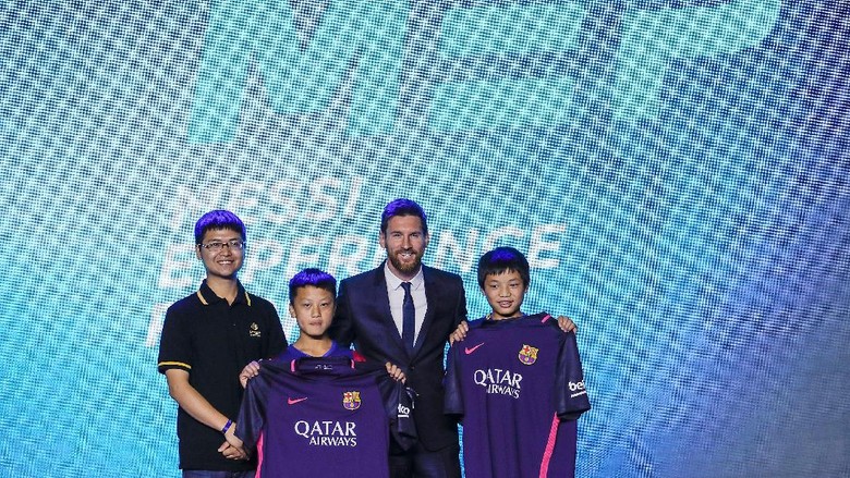 Lionel Messi ketika perencanaan The Messi Experience Park (The MEP) di Beijing (Lintao Zhang/Getty Images)