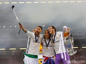 Selfie Juara Liga Champions, Sergio Ramos: Hala Madrid, Pique!