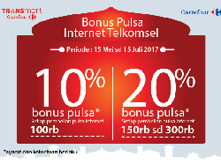 Bonus Pulsa dengan Beli Pulsa XL & Telkomsel di Transmart Carrefour