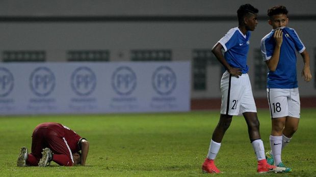 Timnas U-16 pernah mengalahkan Singapura 4-0 pada laga uji coba yang digelar di Stadion Wibawa Mukti, Juni lalu.