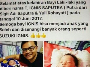 Lagi, Nama Bayi Terinspirasi dari Mobil Suzuki Ignis