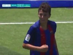 Pemain Tim Junior Barca Ini Cetak Gol Cantik dari Tengah Lapangan