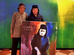 Sosok Candra Malik Diabadikan Pelukis Jeihan Sukmantoro
