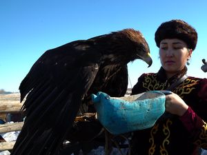 Muslimah Perkasa Pemburu dengan Elang dari Kazakhstan