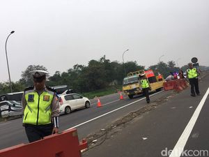 Contraflow Diterapkan, Jalur Mudik Tol Cikampek Mulai Terurai