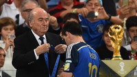 Messi sejatinya sempat tiga kali gagal juara. Itu pada final Piala Dunia 2014 dan dua kali di Copa America pada 2014, 2015 (Getty Images)