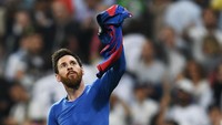 Pemain dengan gol terbanyak Barcelona pun Lionel Messi. Total, 672 gol (Getty Images)