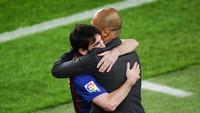 4 Gol Perpisahan Guardiola. Pada laga terakhir Josep Guardiola sebagai pelatih Barcelona, Messi mencetak empat gol dalam laga dengan Espanyol (Foto: David Ramos/Getty Images)
