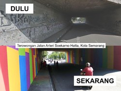 Sambut Pemudik, Terowongan di Kota Semarang Jadi Pelangi