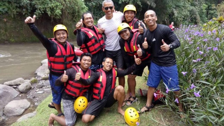 Obama Rafting di Sungai Ayung (Foto:Detikcom)