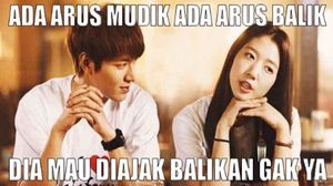 Meme Kocak Arus Balik Lebaran Bukan Balikan ke Mantan