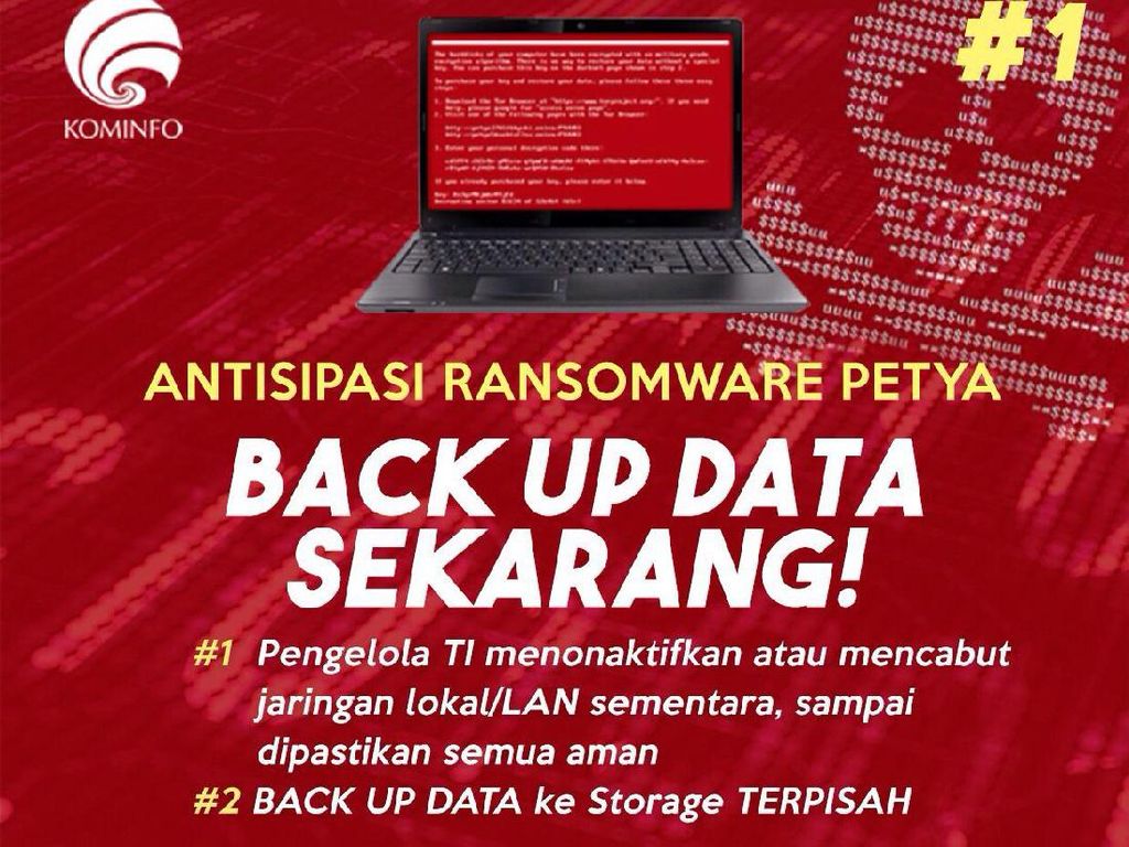 Antisipasi Serangan Petya, Menkominfo Serukan Pengamanan Data Antisipasi Serangan Petya, Menkominfo Serukan Pengamanan Data