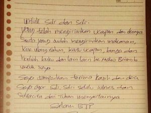 Lewat Surat di Hari Ultah, Ahok Ucapkan Terima Kasih ke Pendukung