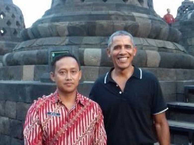 Kesan Mura Dampingi Obama Keliling Candi Borobudur
