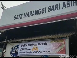 HUT Polri, Tempat Makan Ini Gratiskan Makan untuk Anggota Polres Cianjur