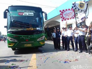 53 Bus Gratis Kemenhub Berangkatkan Pemudik dari Solo ke Jakarta