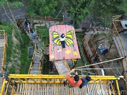 Libur Lebaran, Wisata Omah Bambu di Lereng Merapi Ramai Pengunjung