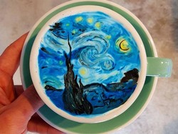 Lukisan Van Gogh Ditampilkan Dalam CreamArt oleh Barista Korea Selatan Ini