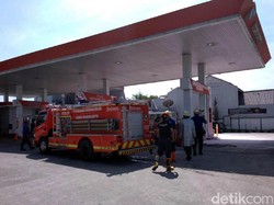 Mesin SPBU di Sukoharjo Terbakar