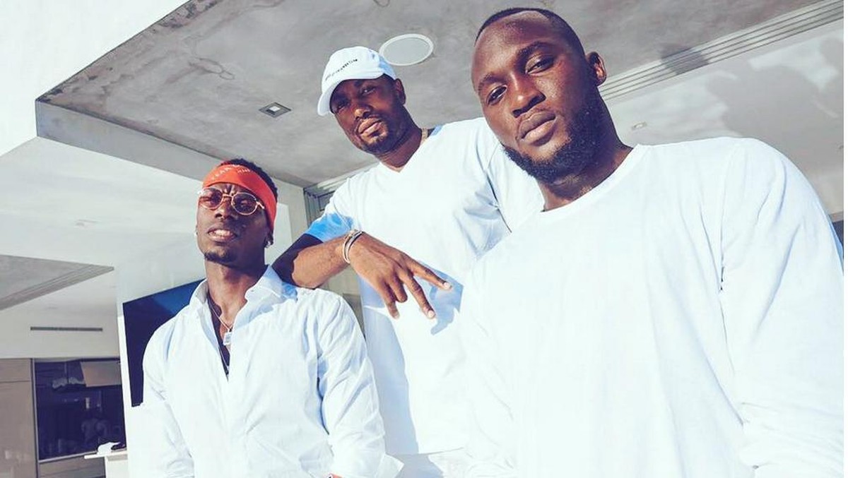 Paul Pogba, pebasket Serge Ibaka, dan Romelu Lukaku (Foto: Instagram @paulpogba)