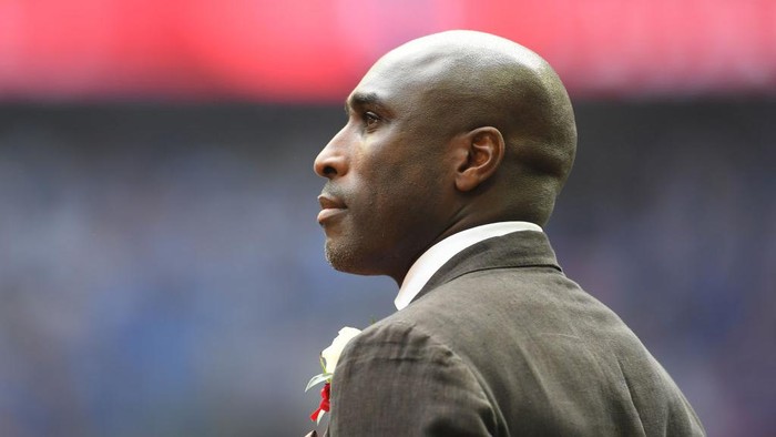 LONDON, ENGLAND - MAY 27: Ex Arsenal player Sol Campbell looks on during the Emirates FA Cup Final between Arsenal and Chelsea at Wembley Stadium on May 27, 2017 in London, England.  (Photo by Laurence Griffiths/Getty Images)
