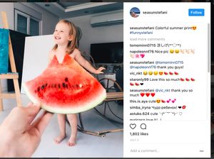 Foto-foto Lucu Model Cilik dengan Busana Sayur dan Buah-buahan
