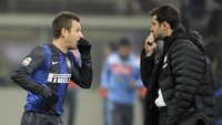 Tapi musim Cassano bersama Inter tak berjalan mulus. Cuma bertahan semusim, Cassano juga kerap berselisih dengan pelatih Andrea Stramaccioni dan hanya bikin lima gol di liga. Foto: Getty Images
